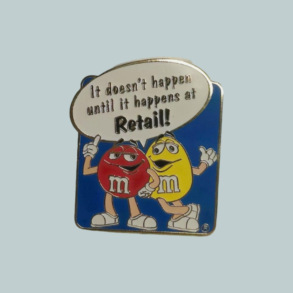 M&M It Doesn't Happen Until It Happens At Retail Promotional Hat Pin SEALED